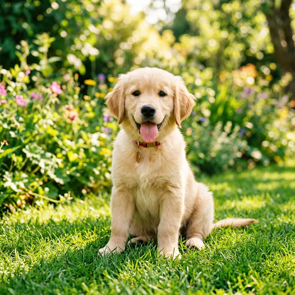 Golden retriever puppy photo converted to paint by numbers