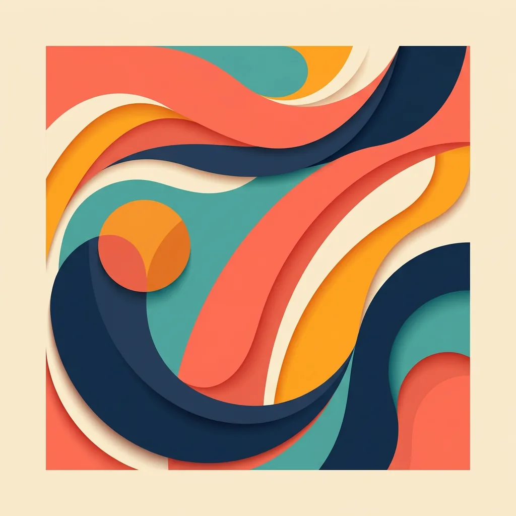 Abstract artwork converted to a numbered paint by numbers canvas